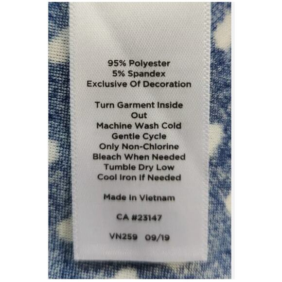 TALBOTS Navy Polka Dot Pleated Tie Neck Long Sleeve Blouse Business Large NWT - Picture 8 of 9